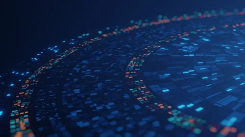 Circular Digital Data Network Technology Background Stock-Footage 346221101