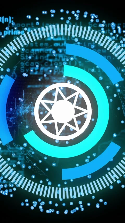 Circular digital interface and coding animation over programming code background 動画素材 342954269