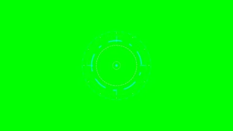 Circular digital interface element with glowing lines on green background Stock-Footage 341839038