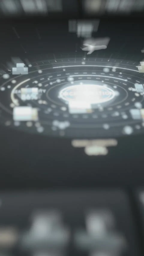 Circular digital logistics interface groups sea Stock Footage 343357831