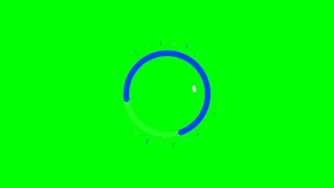 A circular digital progress loader animation on a vibrant green background Stock Footage 340900649