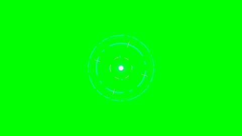A circular digital radar interface animation on a bright green background Stock Footage 340266538