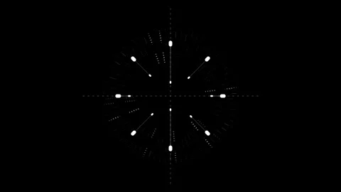 Circular Digital Radar Interface with Crosshair Tracking Points Stock Footage 330841256