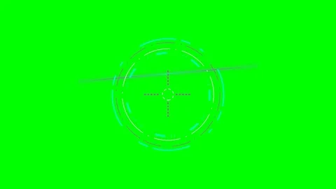 A circular digital radar interface element isolated on a bright green backg.. Stock Footage 340900706