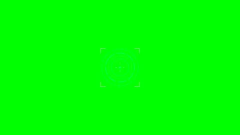 A circular digital radar reticle overlay on a vibrant chroma key green screen Vídeos de archivo 341838962