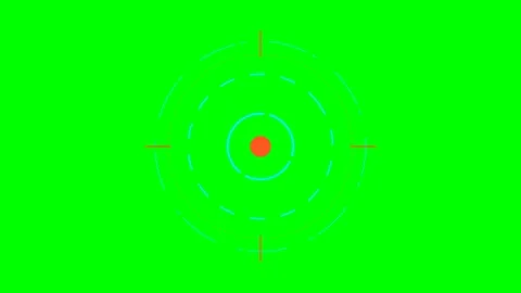 A circular digital targeting reticle overlay on a vibrant green screen back.. Stock Footage 340903499