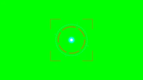 A circular digital targeting reticle overlay on a vibrant green screen back.. Video stock 340905101