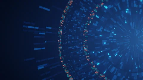 Circular Digital Technology Background With Data Network 스톡 동영상 346221013