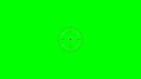 A circular digital weapon targeting sight isolated on a vibrant green screen Stock Footage 340267723
