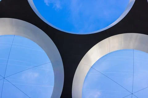 Circular dome with blue sky Stock Photos