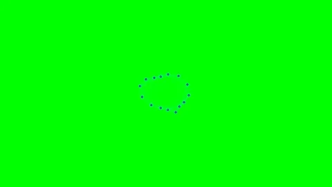 A circular dotted loading animation icon set against a vibrant green screen Stock Footage 340265022
