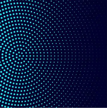 Circular dotted vector design background in blue color Stock Illustration