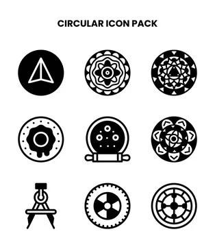 Circular DuoTone Bundle Icons Pack Stock Illustration