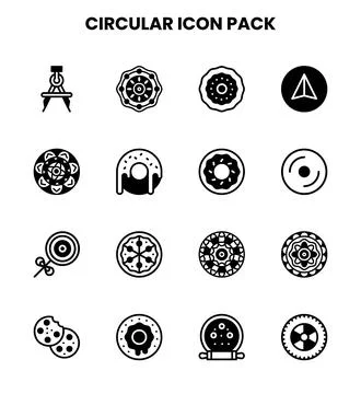 Circular DuoTone Icons Pack Stock Illustration