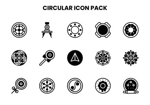 Circular DuoTone Scalable Icons Pack Stock Illustration