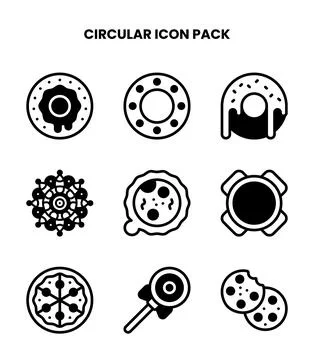 Circular DuoTone Scalable Icons Pack Stock Illustration