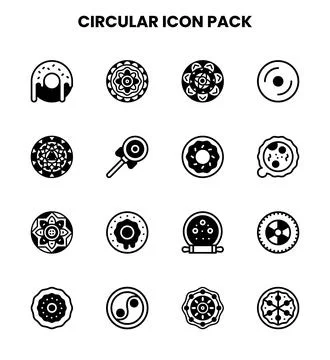 Circular DuoTone Set Icons Pack イラスト素材
