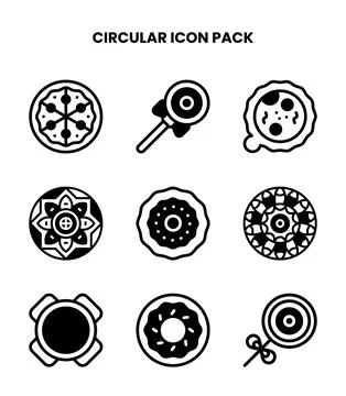 Circular DuoTone Set Icons Pack Stock Illustration