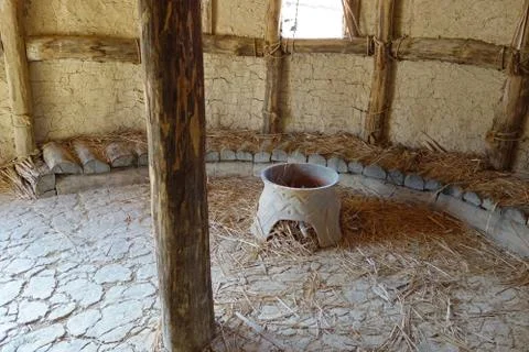 Circular dwelling interior Stock Photos
