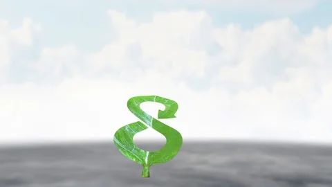 Circular economy concept, leaf in arrow infinity recycling shape Stock Footage 113656355