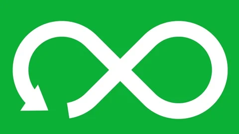 Circular Economy Infinity Arrow Loop Symbol Green Screen 4K Stock Footage 332975538