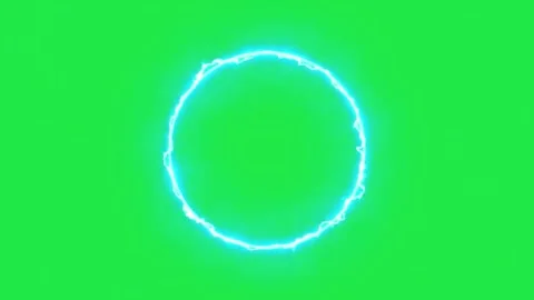 Circular Electric Energy Arc Ring Animation Effect Green Screen Video stock 303388261