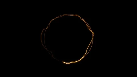 Circular Electric Energy Ring With Fire Effect abstract Stock Footage 317452471