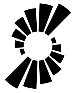 Circular element with radiating lines. Radial circle shape. Abstract illustra Stock-Illustration