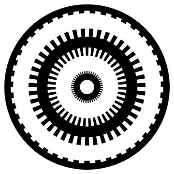 Circular element with rectangle / square texture. Geometric circle Stockillustratie