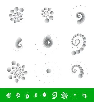 Circular elements. Dotted motifs with different rotation effects. Abstract ve Stock Illustration
