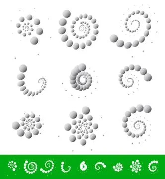 Circular elements. Dotted motifs with different rotation effects. Abstract ve Stock Illustration