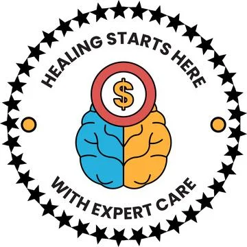 Circular emblem with bold star border Stock Illustration