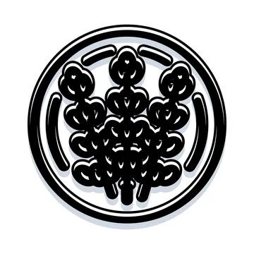 Circular emblem with natural organic elements design Stock Illustration