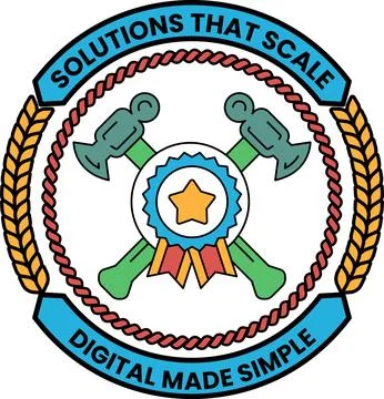Circular emblem with rope border and crossed axes Stock Illustration