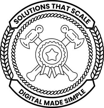 Circular emblem with rope border and crossed axes Stock Illustration