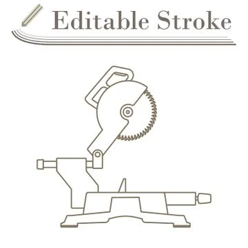 Circular End Saw Icon Illustration