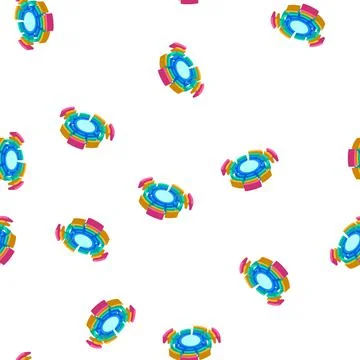 Circular equalizer isometric icon seamless pattern sign Stock Illustration