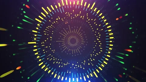 Circular Equalizer Yellow Background Stock Footage 201471304