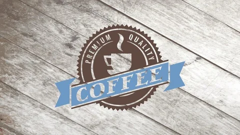 Circular fancy value coffee over a faded wooden floor with a burning beverage Stock Footage 128703205