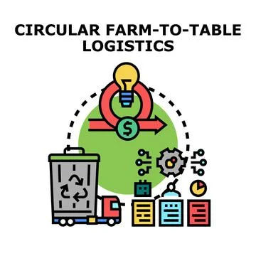 Circular farm to table logistics concept vector illustration Stock Illustration
