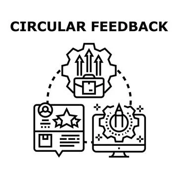 Circular feedback loop process for business improvement 스톡 일러스트