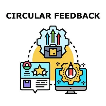 Circular feedback loop process for business improvement Illustrazione stock