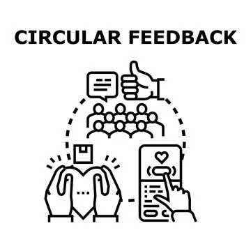 Circular feedback process with audience engagement loop 库存插图