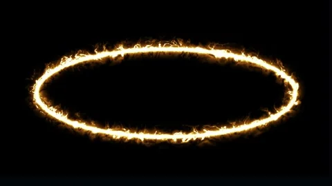 Circular Fire Frame with Burning Energy and Sparks Motion Graphics 動画素材 324842453