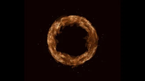 Circular fire ring with emitting sparks seamless loop 4K Stock Footage 342257629