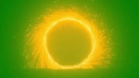 Circular fire sparks effect, rotating fire animation Stock Footage 297547633
