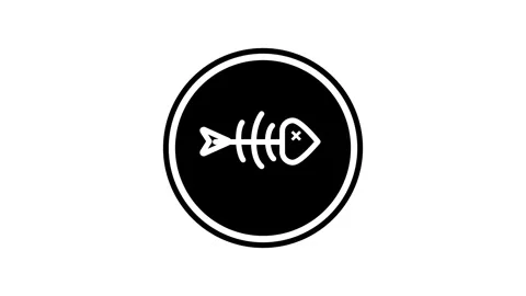 Circular Fish Emblem Stock Footage 335815414