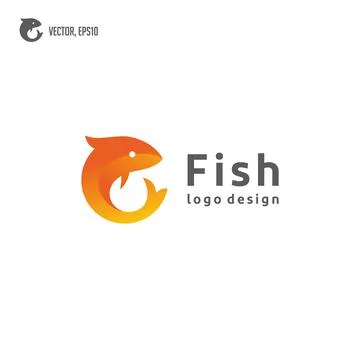Circular fish logo design vector Illustrazione stock