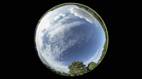 Circular Fisheye timelapse of clouds rolling over Edinburgh Stock Footage 41614830