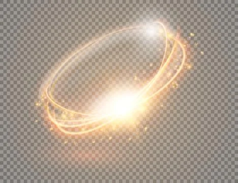 Circular flare transparent light effect. Abstract galaxy ellipse border. Luxury Stock Illustration